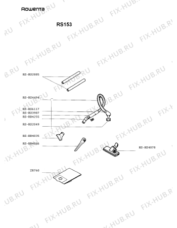 Взрыв-схема пылесоса Rowenta RS153 - Схема узла RS153___.__1
