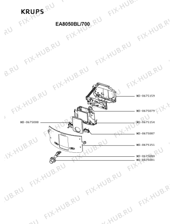 Взрыв-схема кофеварки (кофемашины) Krups EA8050BL/700 - Схема узла BP003511.1P3