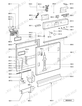 Схема №1 GSIH 6497/1 IN с изображением Обшивка для посудомоечной машины Whirlpool 481245372856