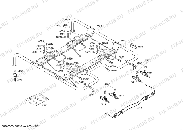 Схема №2 FRT4401 с изображением Ручка переключателя для плиты (духовки) Bosch 00614866