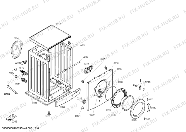 Взрыв-схема стиральной машины Bosch WFO2852DN Maxx WFO 2852 - Схема узла 02