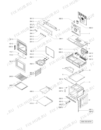 Схема №1 ESZ3460 BR с изображением Дверца для духового шкафа Whirlpool 481944238449