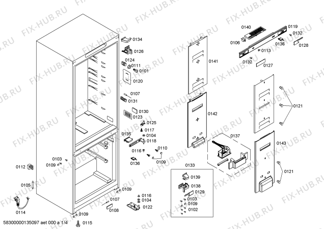 Схема №1 KG49NA00 с изображением Дверь для холодильной камеры Siemens 00245801