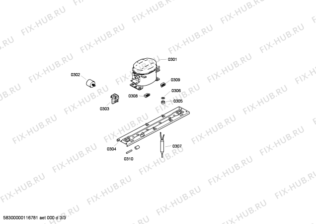 Взрыв-схема холодильника Siemens KG18V62TI - Схема узла 03