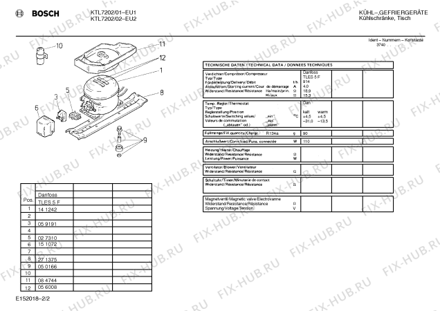 Взрыв-схема холодильника Bosch KTL7202 - Схема узла 02