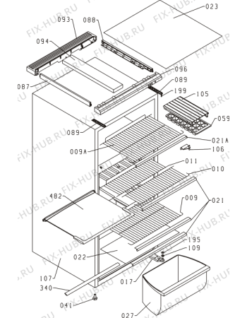 Схема №1 RF3181W (167012, HZS1856) с изображением Полка для холодильника Gorenje 396577