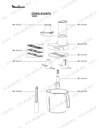 Взрыв-схема блендера (миксера) Moulinex DD65L832/870 - Схема узла ZP005986.7P2