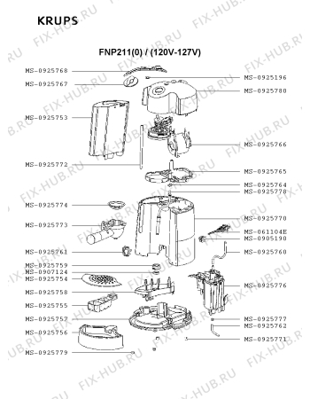 Схема №1 FNP112(0) с изображением Держатель фильтра для кофеварки (кофемашины) Krups MS-0925773