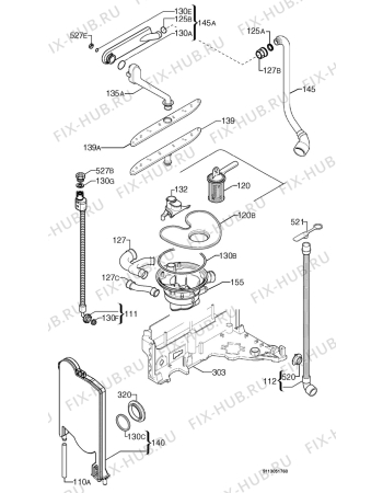 Взрыв-схема посудомоечной машины Ikea RDW45 20151432 - Схема узла Hydraulic System 272