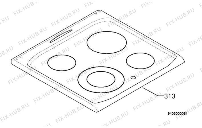 Взрыв-схема плиты (духовки) Electrolux FEH60G2100 - Схема узла Hob 271