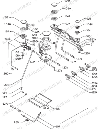 Взрыв-схема плиты (духовки) Zanussi Z6050X - Схема узла Functional parts 267