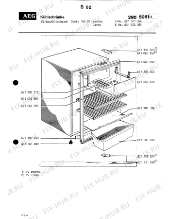 Взрыв-схема холодильника Aeg SANTO 145 ED - Схема узла Section1