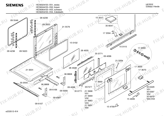 Схема №2 HE56024 S2001 с изображением Панель управления для духового шкафа Siemens 00360420