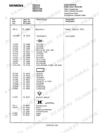 Схема №4 FM633V4 с изображением Инструкция по эксплуатации для телевизора Siemens 00530678