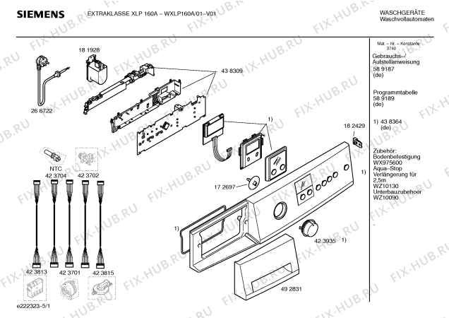 Схема №1 WXLP160A EXTRAKLASSE XLP 160A с изображением Панель управления для стиральной машины Siemens 00438364
