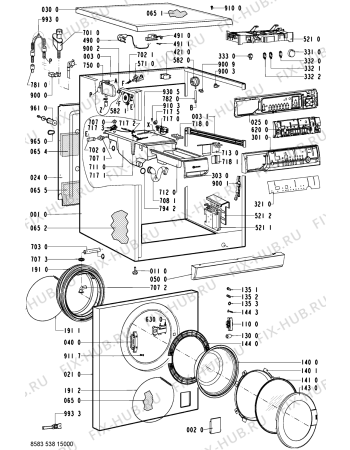 Схема №1 WAE 8987-GB с изображением Обшивка для стиральной машины Whirlpool 481245212757