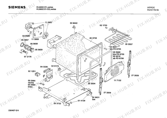 Схема №1 HL6602 с изображением Панель для электропечи Siemens 00118437