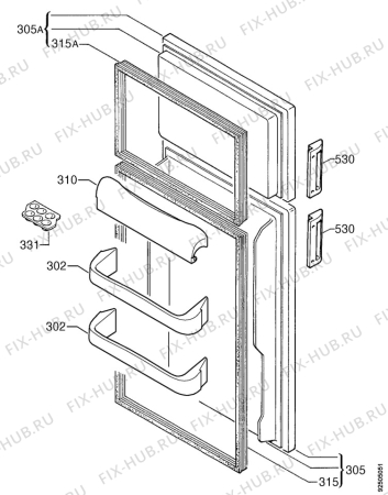 Взрыв-схема холодильника Zanussi ZD15/4 - Схема узла Door 003