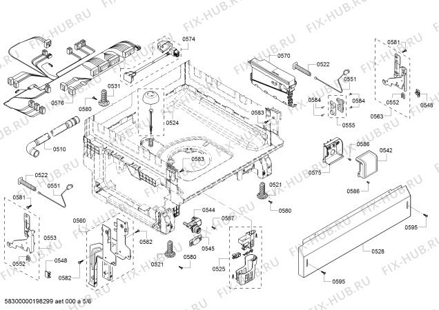 Схема №1 S38KMM12N Kenmore с изображением Панель управления для электропосудомоечной машины Bosch 00775348