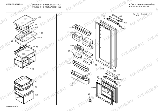 Схема №1 KIEKBT1 IKE269-52T с изображением Инструкция по эксплуатации для холодильной камеры Bosch 00582542