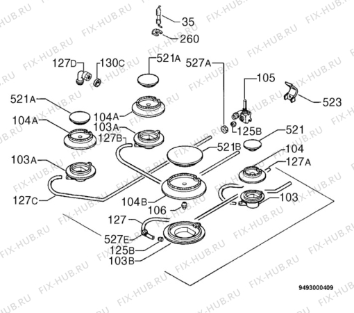 Взрыв-схема плиты (духовки) Zanker ZN327BK - Схема узла Functional parts 267