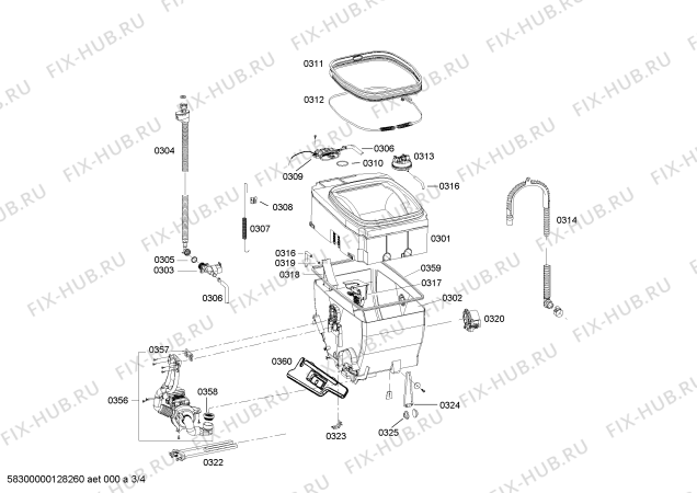 Взрыв-схема стиральной машины Bosch WOT20381 Maxx6 - Схема узла 03