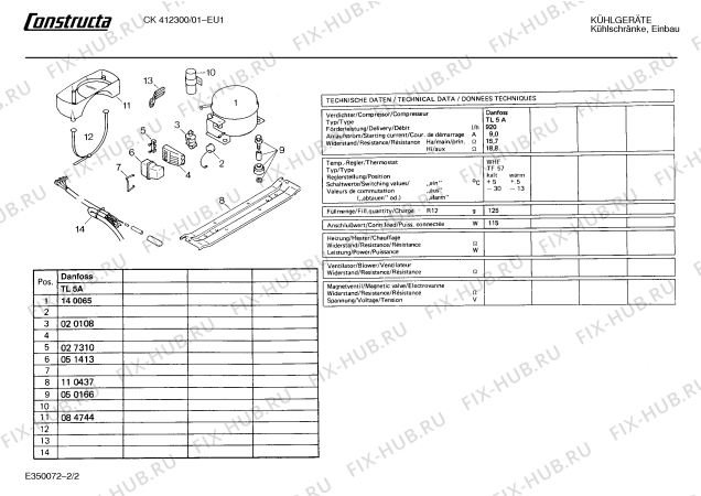 Взрыв-схема холодильника Constructa CK412300 - Схема узла 02