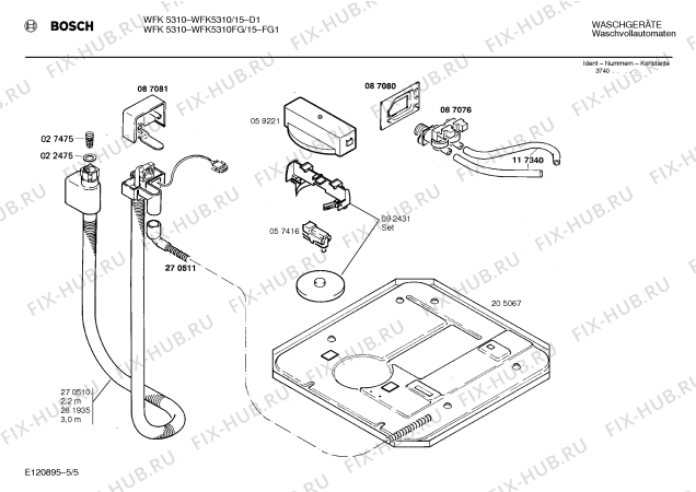 Схема №1 WFK5310FG WFK5310 с изображением Панель для стиралки Bosch 00278136