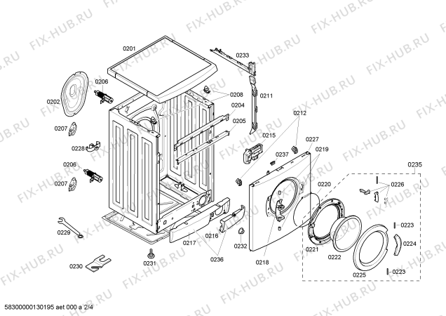 Схема №2 WAE22460AU с изображением Силовой модуль для стиралки Bosch 00669035