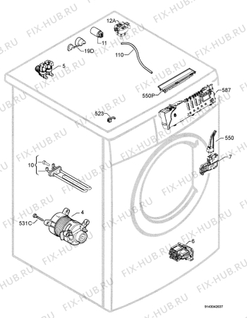 Взрыв-схема стиральной машины Zanussi Electrolux ZWF9570W - Схема узла Electrical equipment 268