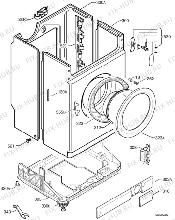 Взрыв-схема стиральной машины Aeg Electrolux L66680 - Схема узла Housing 001