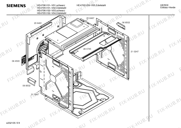 Взрыв-схема плиты (духовки) Siemens HE47051 - Схема узла 04