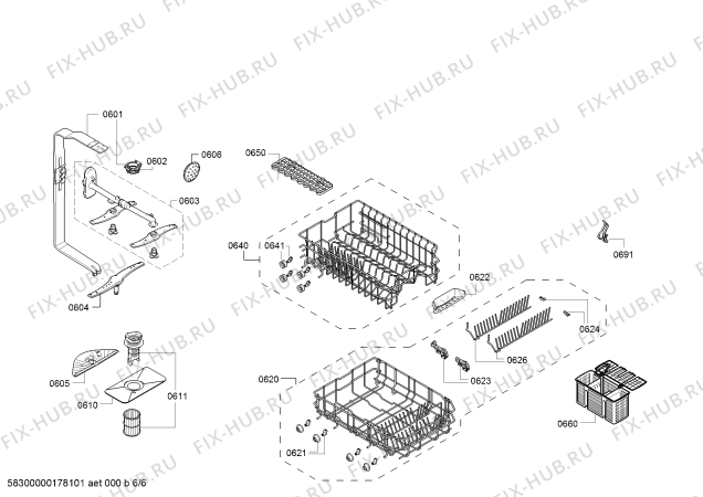 Схема №1 SPS40E42EU с изображением Силовой модуль запрограммированный для посудомойки Bosch 00755222