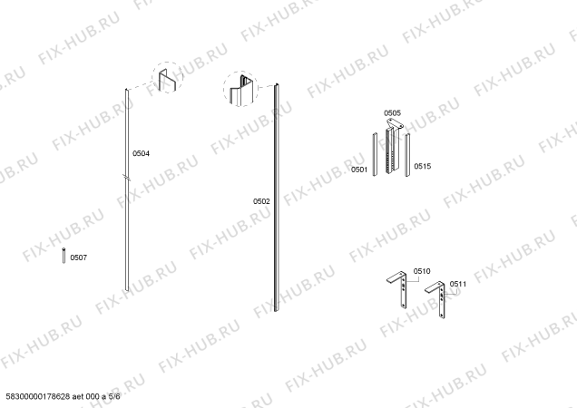Схема №2 CIW24MIGL1 KWT 1611 SF с изображением Профилированная полоса для холодильной камеры Bosch 00684803