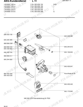 Взрыв-схема стиральной машины Aeg LAV605 W - Схема узла Section6