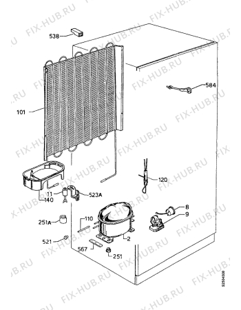 Взрыв-схема холодильника Marijnen CM2648DT - Схема узла Cooling system 017