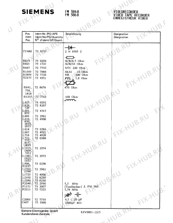 Схема №1 FM3848 с изображением Инструкция по эксплуатации для телевизора Siemens 00530372
