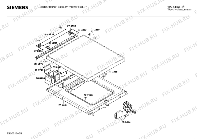 Взрыв-схема стиральной машины Siemens WP74230FF AQUATRONIC 7423 - Схема узла 02