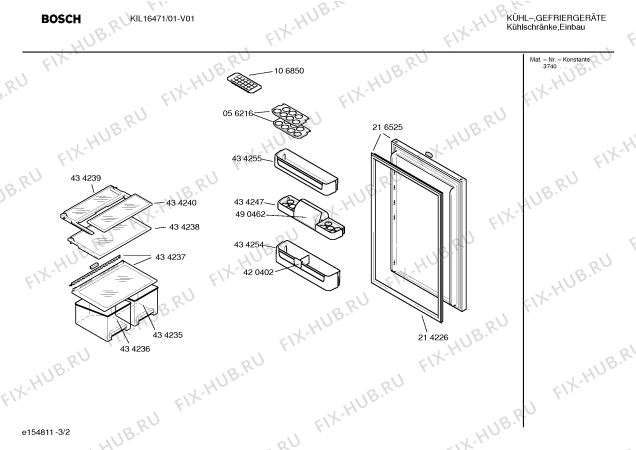 Взрыв-схема холодильника Bosch KIL16471 - Схема узла 02
