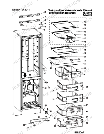 Взрыв-схема холодильника Indesit BIAA134PFKUK (F087266) - Схема узла