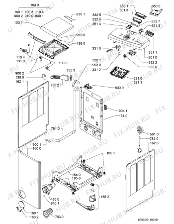 Схема №2 AWE 89611 с изображением Декоративная панель для стиралки Whirlpool 481010513497