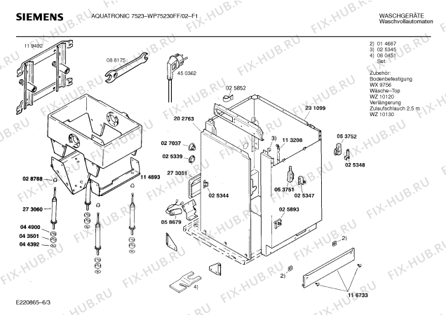 Взрыв-схема стиральной машины Siemens WP75230FF, AQUATRONIC 7523 - Схема узла 03