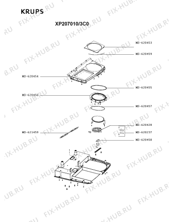 Схема №1 XP207040/3C0 с изображением Микромодуль для электрокофемашины Krups MS-620638