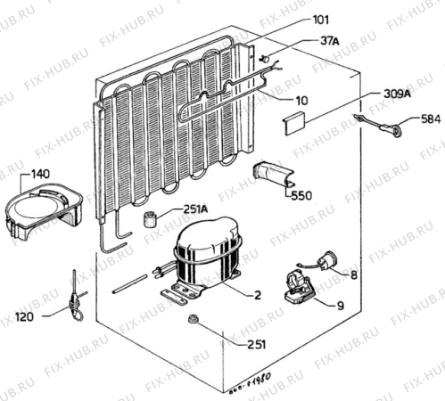 Взрыв-схема холодильника Unknown ZFC143T - Схема узла C10 Cold, users manual