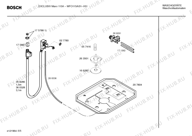Взрыв-схема стиральной машины Bosch WFO115A EXCLUSIV Maxx 115 A - Схема узла 05