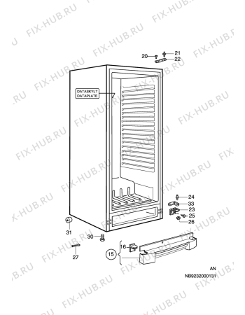 Взрыв-схема холодильника Electrolux ERC3705 - Схема узла C10 Cabinet