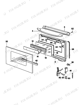 Взрыв-схема плиты (духовки) Electrolux EK6462/3 - Схема узла Upper door