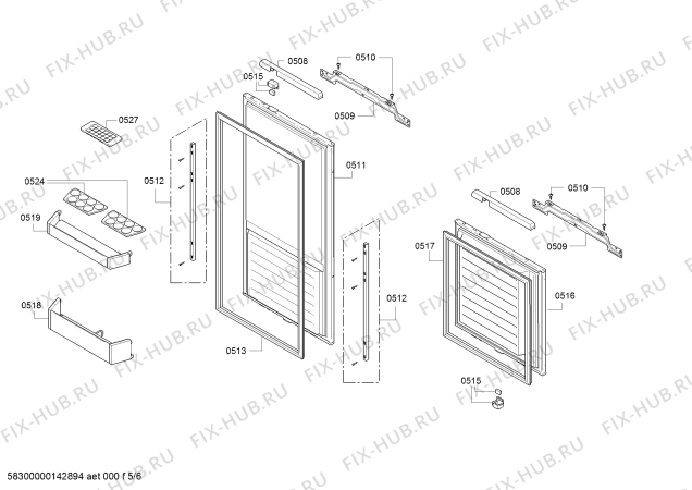 Схема №1 KI39FP60RU с изображением Ремкомплект для холодильной камеры Bosch 00701387