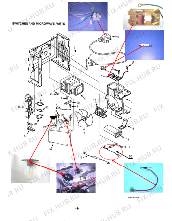 Взрыв-схема микроволновой печи Electrolux EMS2390W - Схема узла Section 2