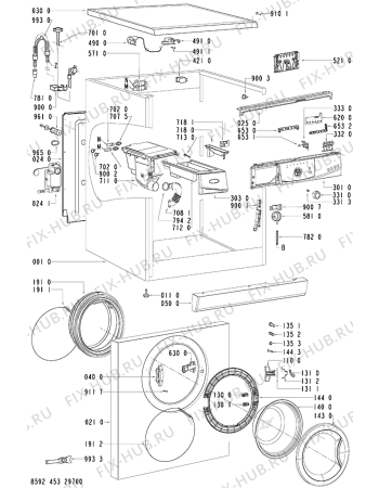 Схема №1 AWO/D 43110 с изображением Обшивка для стиралки Whirlpool 481245217935